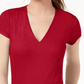 Inc International Concepts Ribbed V-Neck Top Red Size L