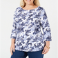 Charter Club Women's Cotton 3/4 Sleeve T-Shirt White Size 1X