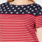 Karen Scott Women's Americana Stars And Stripes Jeweled T-Shirt Red Size 0X