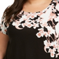 Alfani Women's Printed T Shirt  Black Size 2X