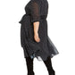 NY Collection Women's Dot Print Belted Dress Black Size 2X