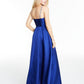 Speechless Women's Embellished Spaghetti Strap V Neck Full Length Formal Fit Flare Dress Blue Size 7