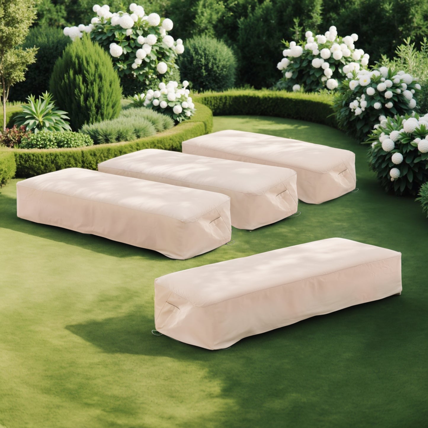Shield Outdoor Waterproof Fabric Lounge Patio Cover Set of 4 by Christopher Knight Home