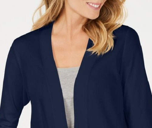 Karen Scott Women's Cotton Cozy Cardigan Navy Size X-Small