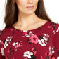 Alfani Women's Printed Side Tie Top Red Size Petite Medium