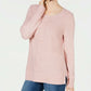 Karen Scott Women's Cable-Knit Panel Sweater Pink Size Small
