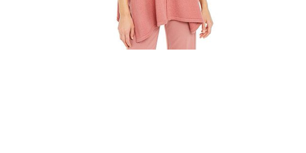 Alfani Women's Faux Fur Cuff Poncho Pink Size X-Large
