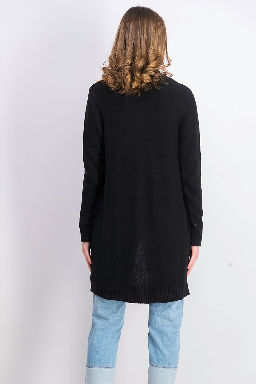 Charter Club Women's Patchwork Cardigan Black Size Small