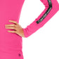 Calvin Klein Women's Performance Logo-Stripe Mock-Neck T-Shirt Bright Pink Size X-Large