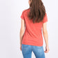Ultra Flirt Juniors' Heathered V-Neck T-Shirt Orange Size Medium