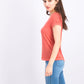 Ultra Flirt Juniors' Heathered V-Neck T-Shirt Orange Size Medium