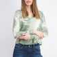 Crave Fame Juniors' Cozy Ribbed Tie-Dyed Top Green Size X-Large