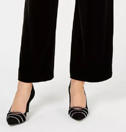 Alfani Women's Velvet Wide-Leg Pants Black Size X-Small