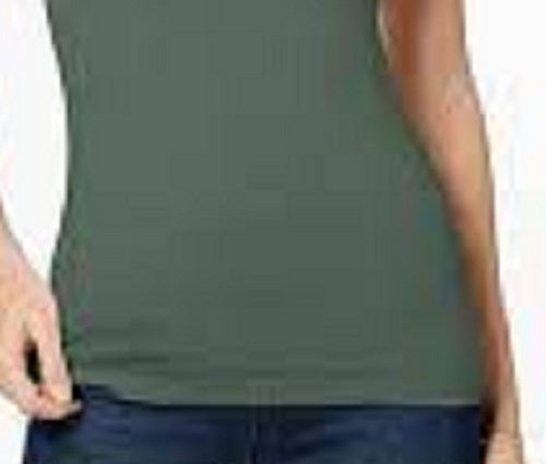 Maison Jules Women's Scoop-Neck Tank Top Green Size Large