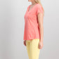 Maison Jules Women's V-Neck Patch-Pocket T-Shirt Pink Size Medium