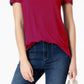Maison Jules Women's Scoop-Neck T-Shirt Red Size Extra Large