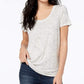 Maison Jules Women's Scoop-Neck T-Shirt White Size X-Large
