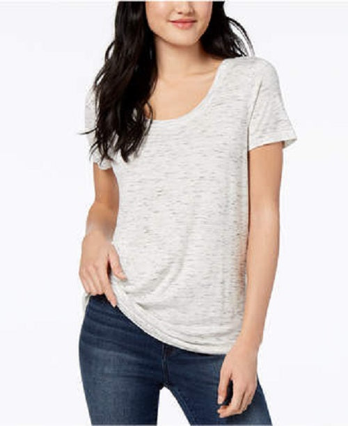 Maison Jules Women's Scoop-Neck T-Shirt White Size X-Large