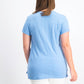 Maison Jules Women's High-Low T-Shirt Blue Size Large