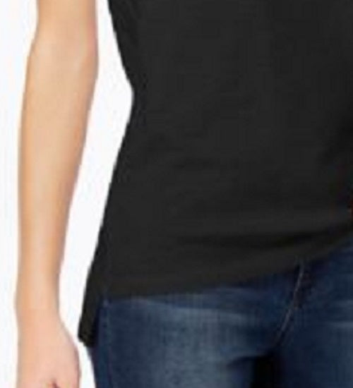 Maison Jules Women's High-Low T-Shirt Black Size Large