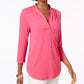 Charter Club Women's 3/4-Sleeve Top Dark Pink Size Small