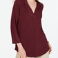 Charter Club Women's 3/4-Sleeve Top Wine Size Extra Small