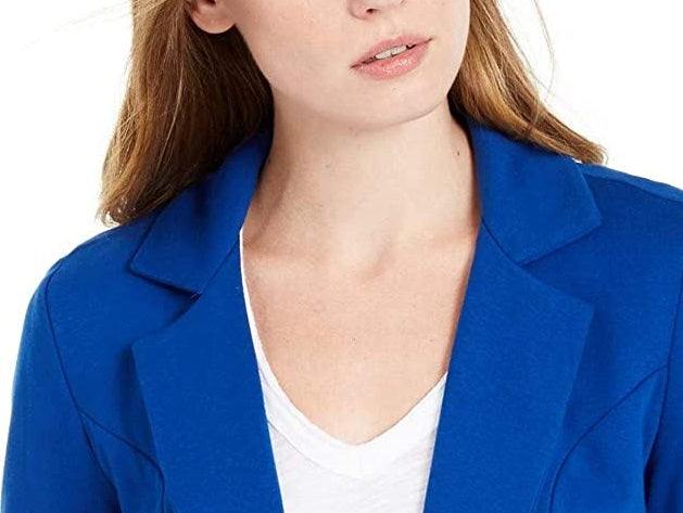Maison Jules Women's 3/4 Sleeve Knit Blazer Navy Size Medium