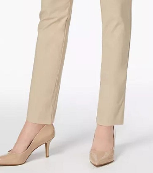 Charter Club Women's Chelsea Tummy Control Skinny-Leg Ankle Pants Beige Size 14
