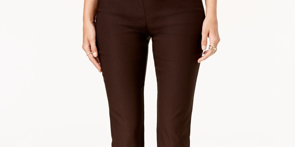 Charter Club Women's Chelsea Petite Tummy-Control Ankle Pants Honey Size 10 P