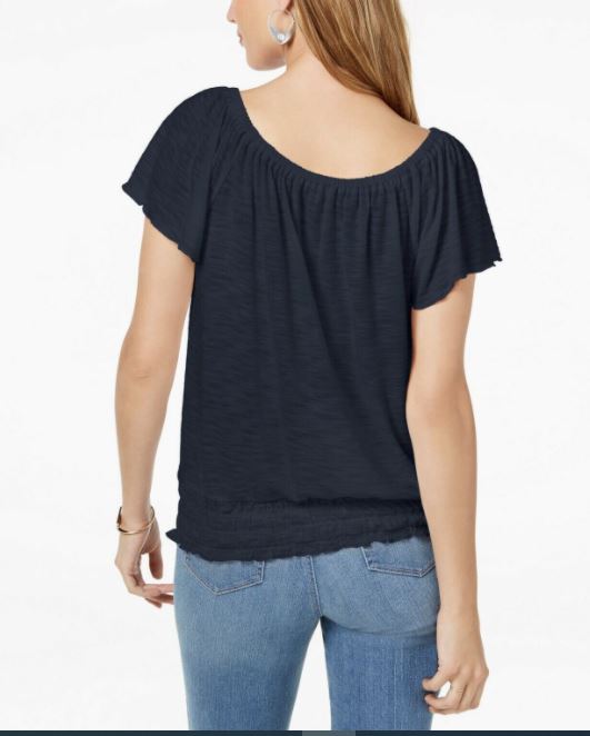 Style & Co Women's Convertible Off The Shoulder Top Black Size X-Large