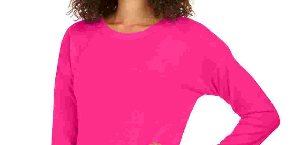 Ideology Women's Heathered Activewear T Shirt Pink Size Large