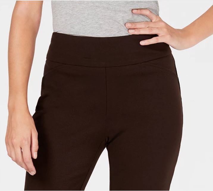 Charter Club Women's Pull On Ponte Knit Pants Brown Size 6 Petite