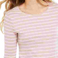 Charter Club Women's Metallic-Stripe Top Pink Size X-Large