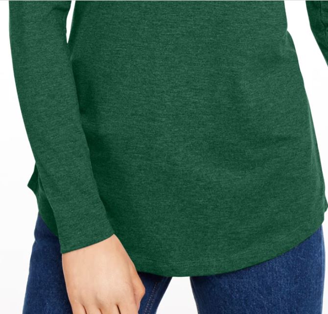 Maison Jules Women's Turtleneck Top Green Size Large