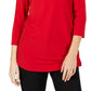JM Collection Women's Embellished Cold-Shoulder Top Red Size Large