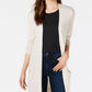 Maison Jules Women's Long Open Front Jersey Cardigan Sweater Beige Size XX-Large