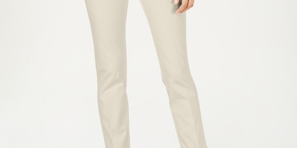 Charter Club Women's Newport Tummy-Control Slim-Fit Pants Beige Size 14