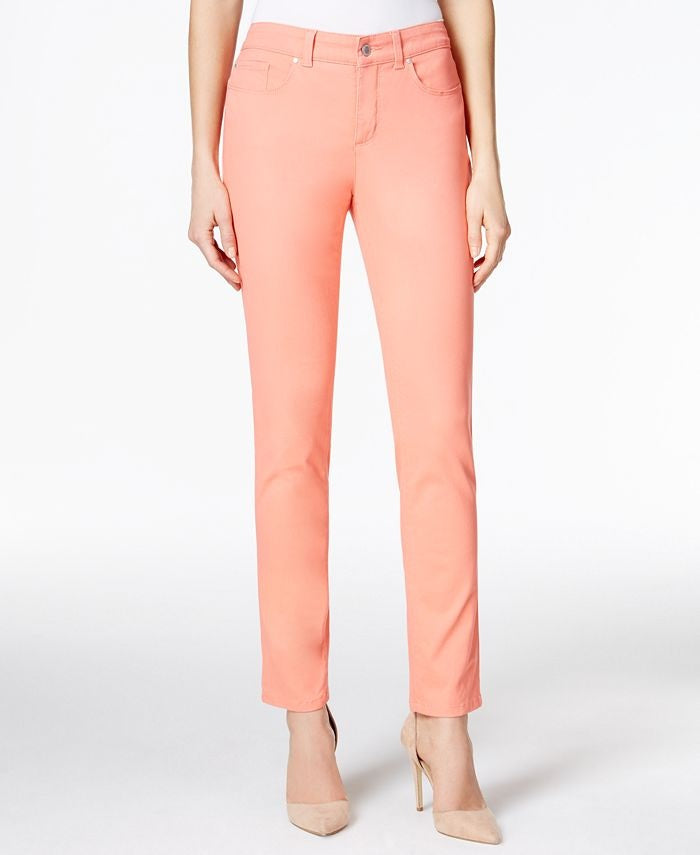 Charter Club Women's Bristol Skinny Ankle Jeans Orange Size 16