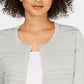 Charter Club Women's Textured Lurex Cardigan Sweater Gray Size X-Large