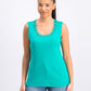 Karen Scott Women's Stud Trim Ladder Neck Top Green Size XX-Large