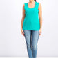 Karen Scott Women's Stud Trim Ladder Neck Top Green Size XX-Large