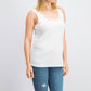 Karen Scott Women's Stud Trim Ladder Neck Top White Size Medium