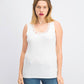 Karen Scott Women's Stud Trim Ladder Neck Top White Size Small