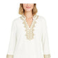 Charter Club Women's Lace-Trim Tunic Top White Size Medium