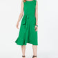 Charter Club Women's Tie-Waist Midi Dress Dark Green Size Small
