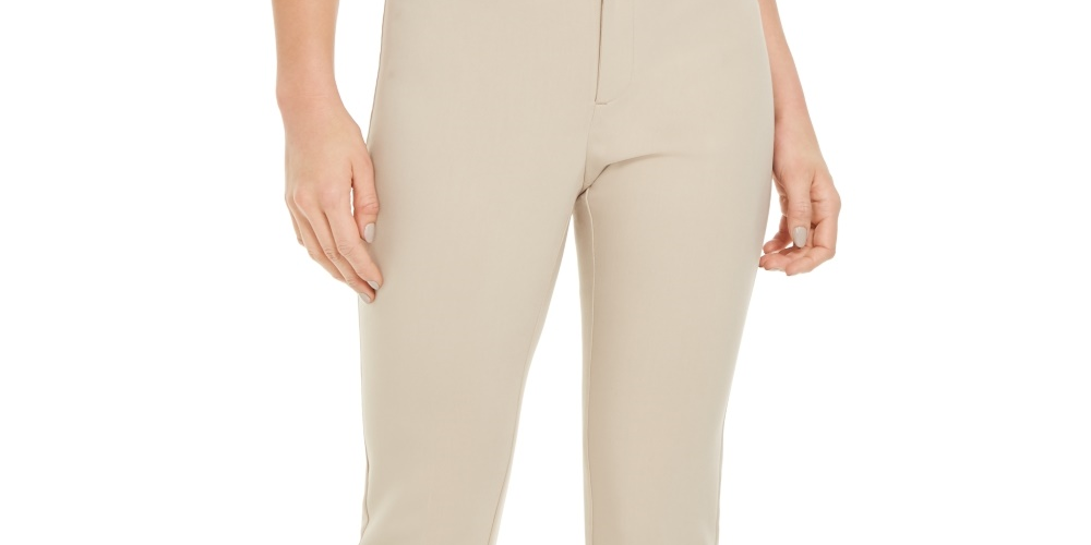 Charter Club Women's Newport Straight Leg Pants Beige Size 8