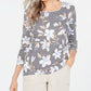 Karen Scott Women's Printed 3/4-Sleeve Top Black Size Small