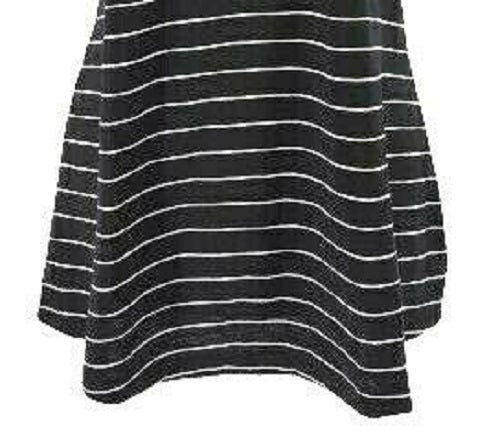 Maison Jules Women's Striped V-Neck Top Black Size Small