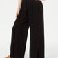 Style & Co Women's Textured Tie Waist Wide Leg Pants Black Size Large