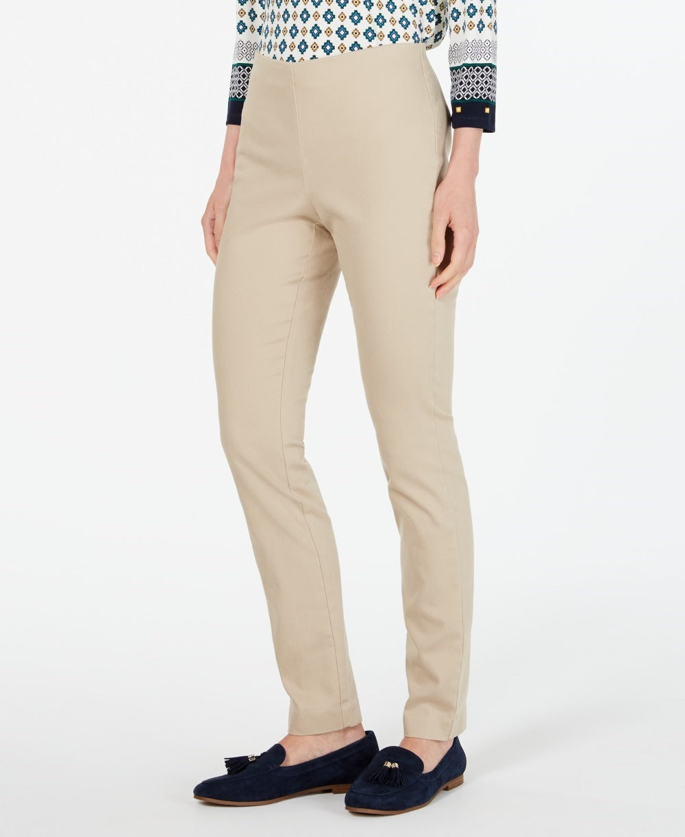 Charter Club Women's Petite Chelsea Stretch-Twill Skinny Pants Beige Size 8 P